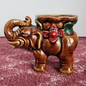 Vintage Porcelain Elephant Small Planter